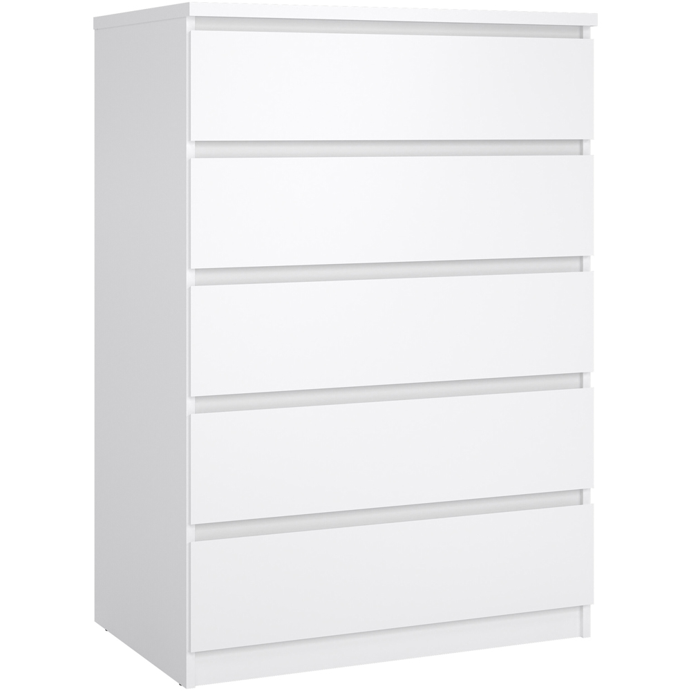 Florence 5 Drawer White High Gloss Chest of Drawers Image 2