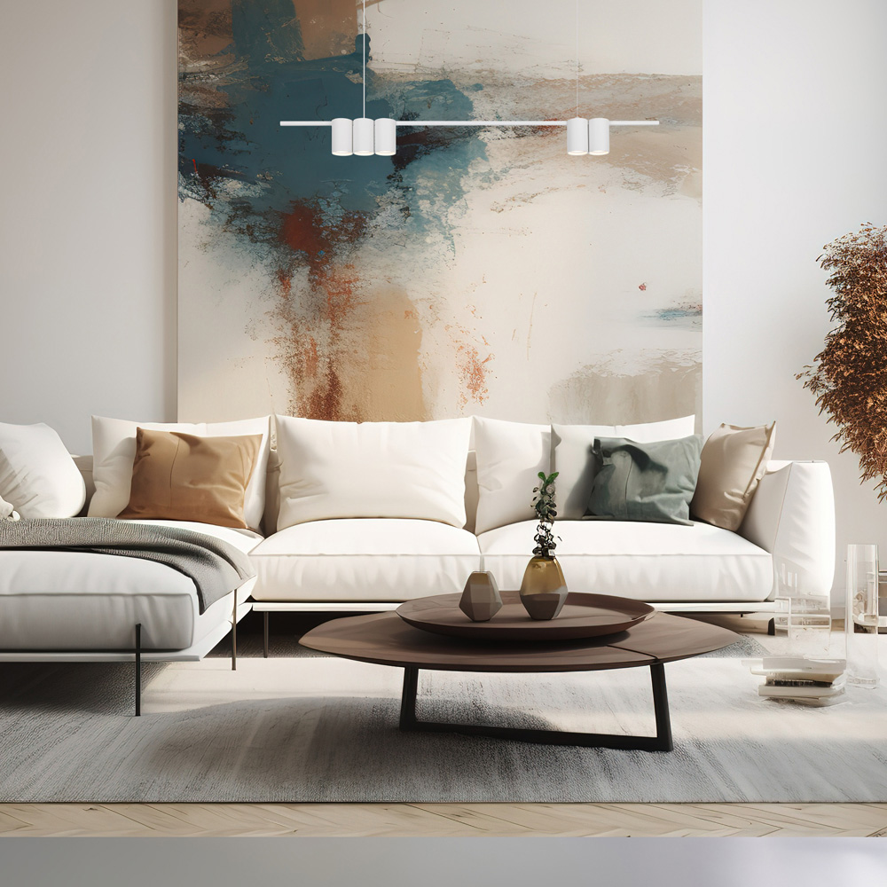 Milagro Genesis White Strip 5 LED Pendant Light Image 5