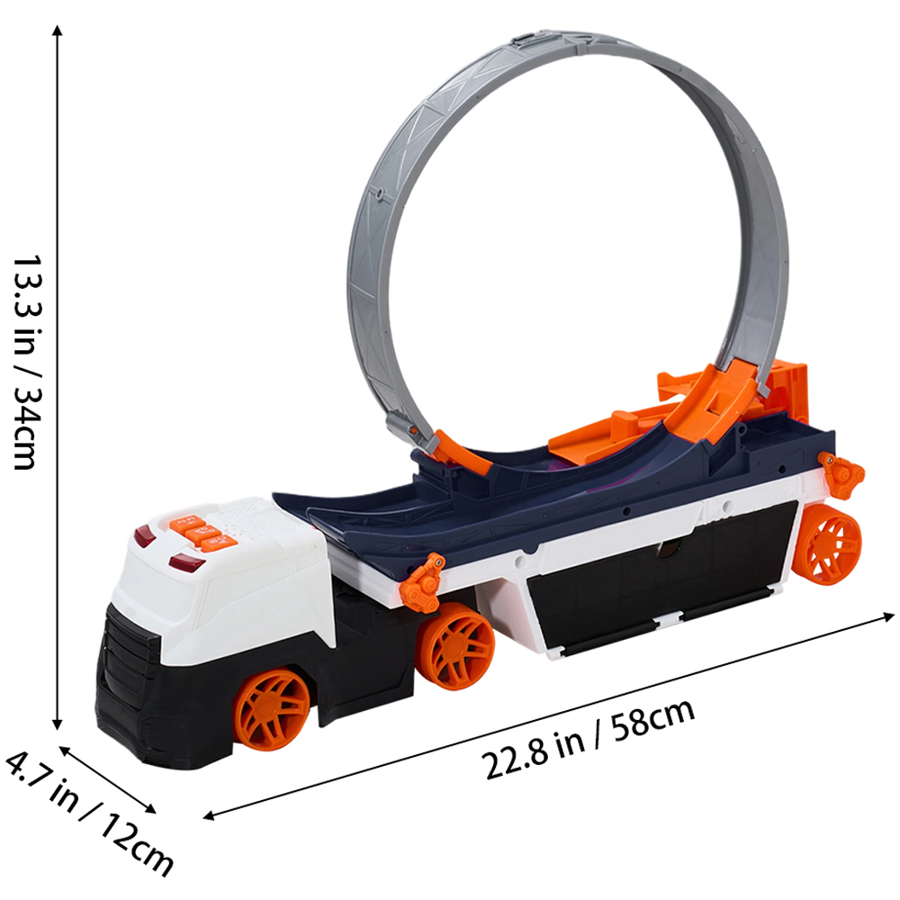 H&O Direct Kids Loop Track Transport Truck Playset with 2 Die Cast Cars Lights and Music Image 6
