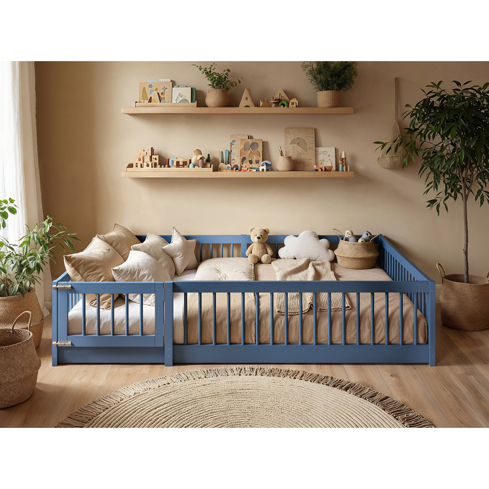 Flair Imogen Small Double Blue Montessori Toddler Floor Bed Image 4
