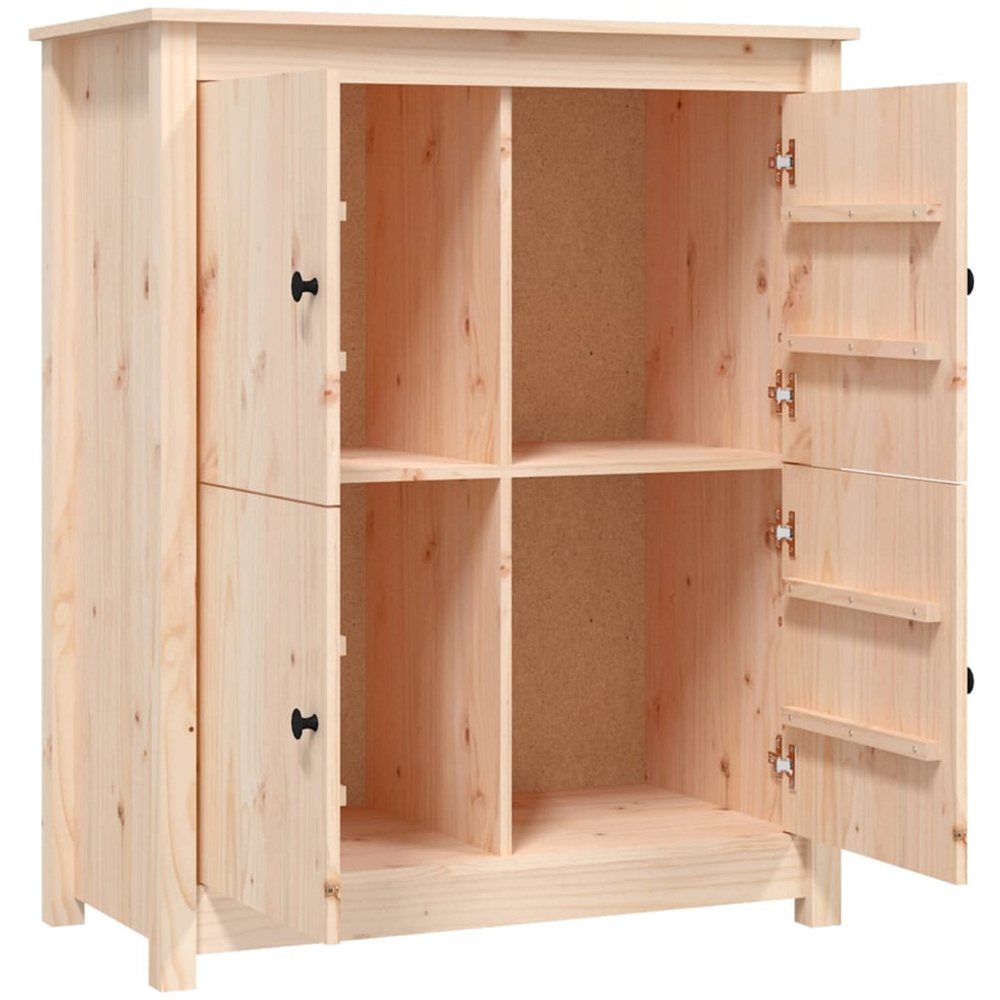 vidaXL 4 Door Natural Solid Pine Wood Sideboard Image 5