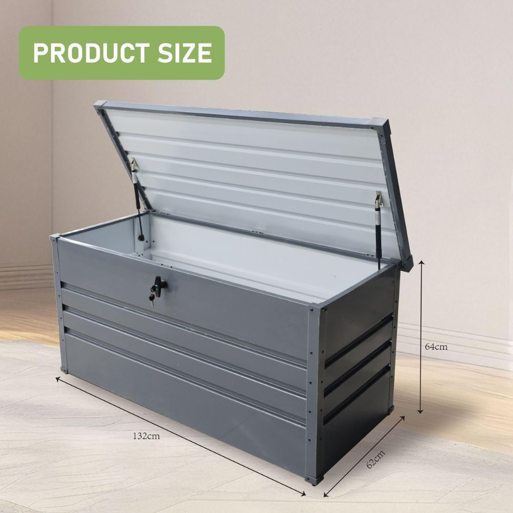 Alivio Grey Waterproof Metal Outdoor Storage Box Image 7