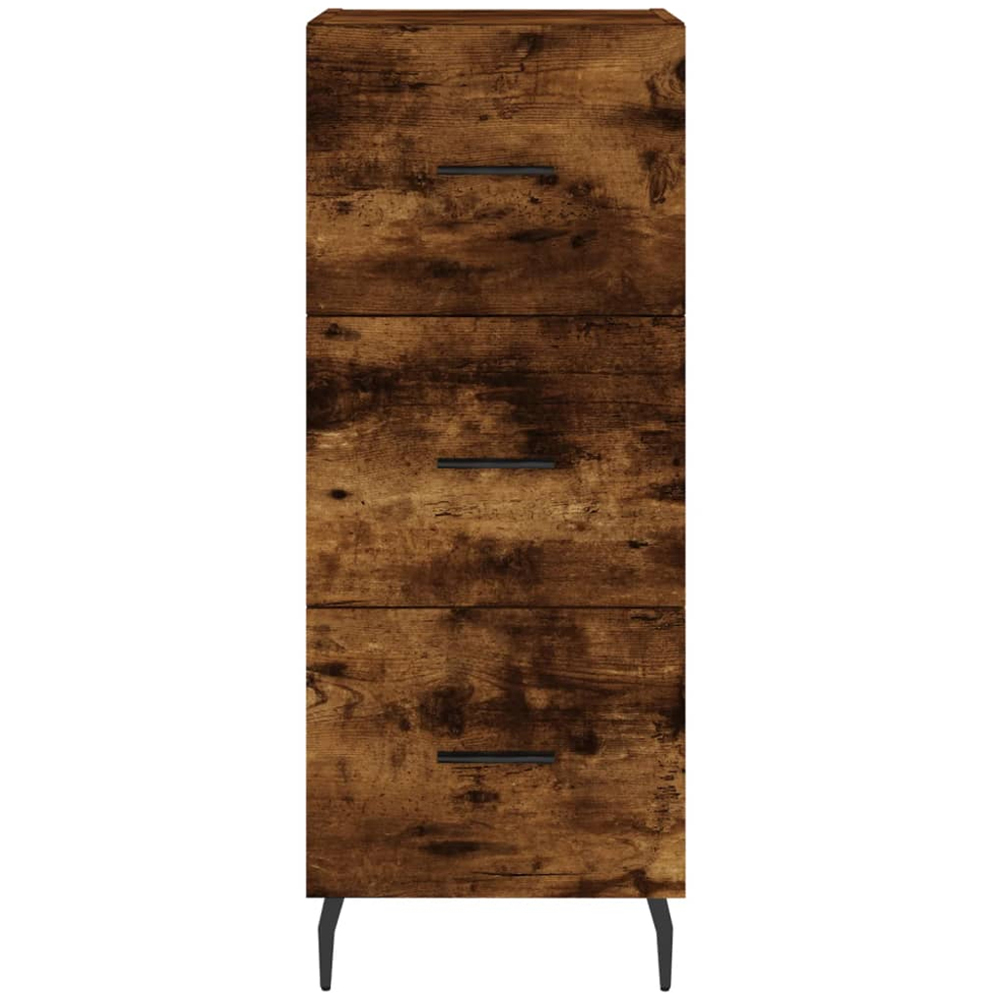 vidaXL Single Door 3 Drawer Smoked Oak Highboard Image 6