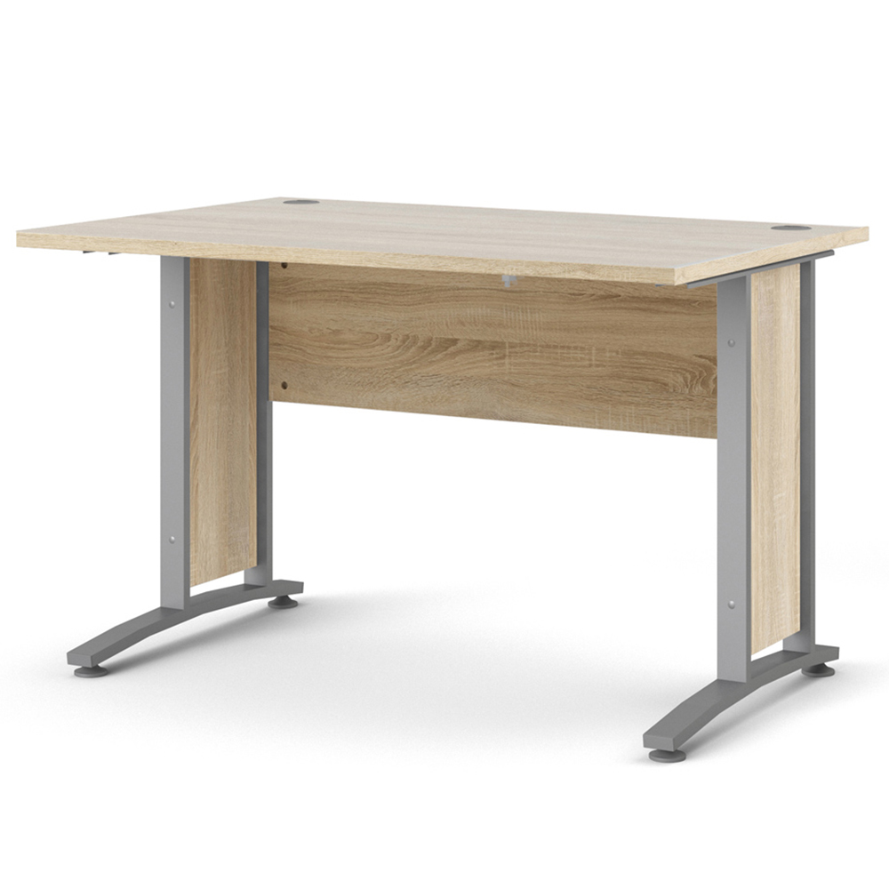 Florence Wooden and Steel 120cm Desk Oak and Silver Grey Image 3