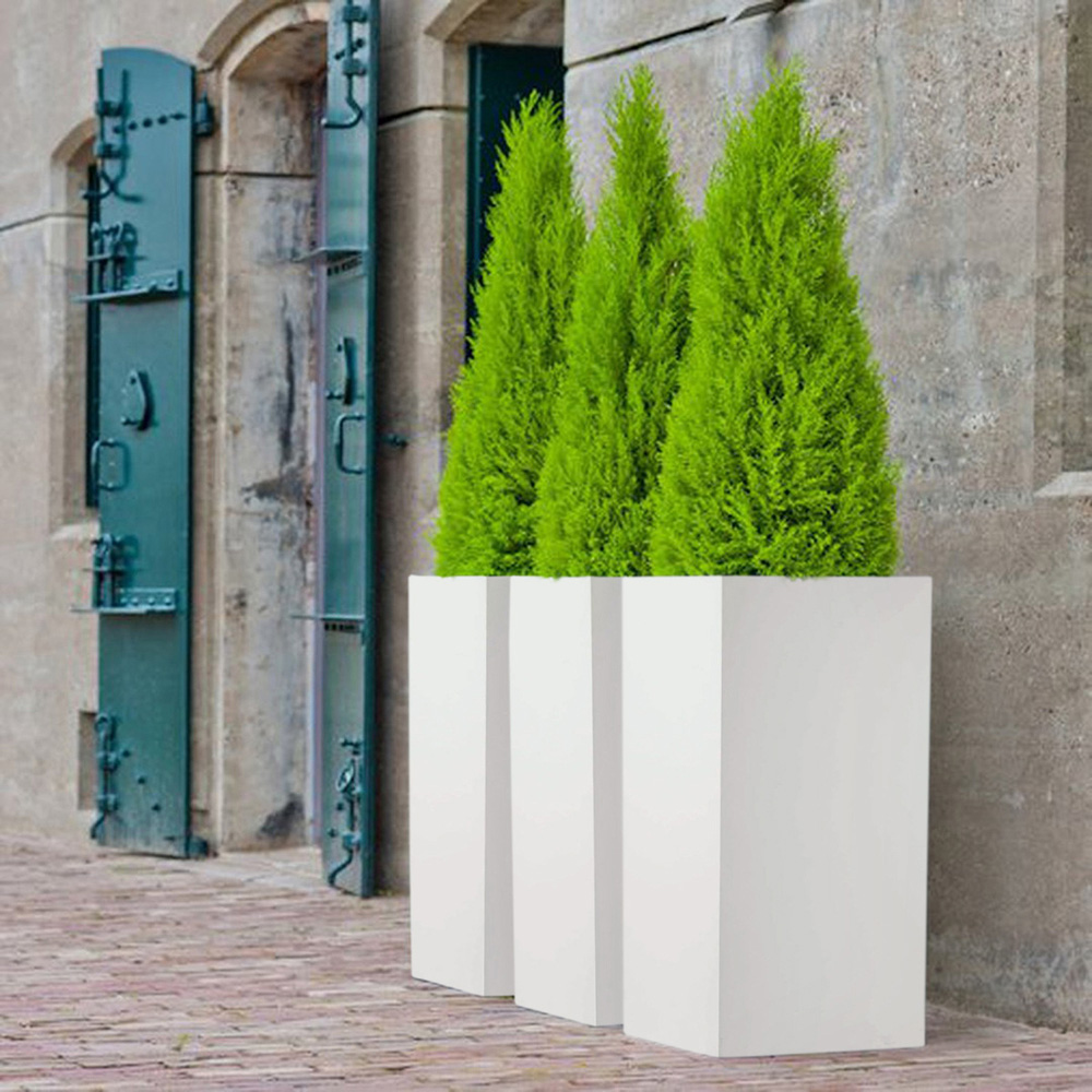 wilko White Light Concrete Outdoor Planter 70cm Image 8