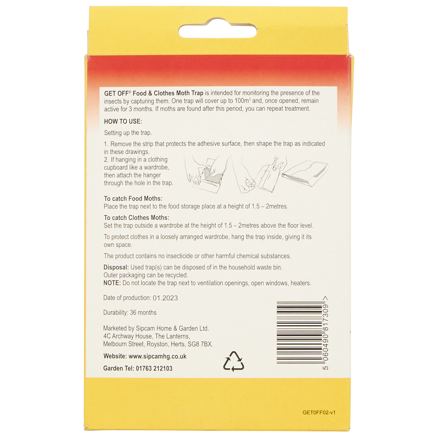 Wilko Get off Clothes & Food Moth Trap Image 2