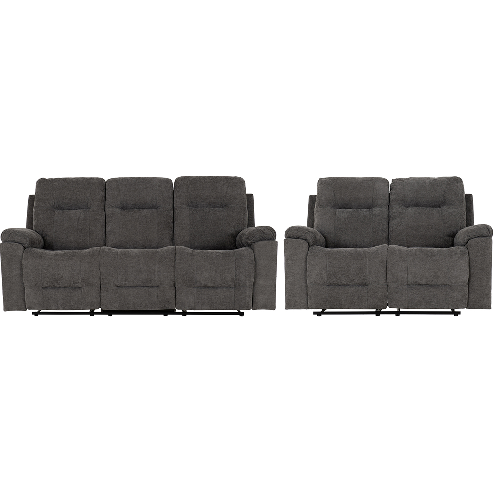 Seconique Guildford 5 Seater Recliner Suite In Grey Fabric Image 2