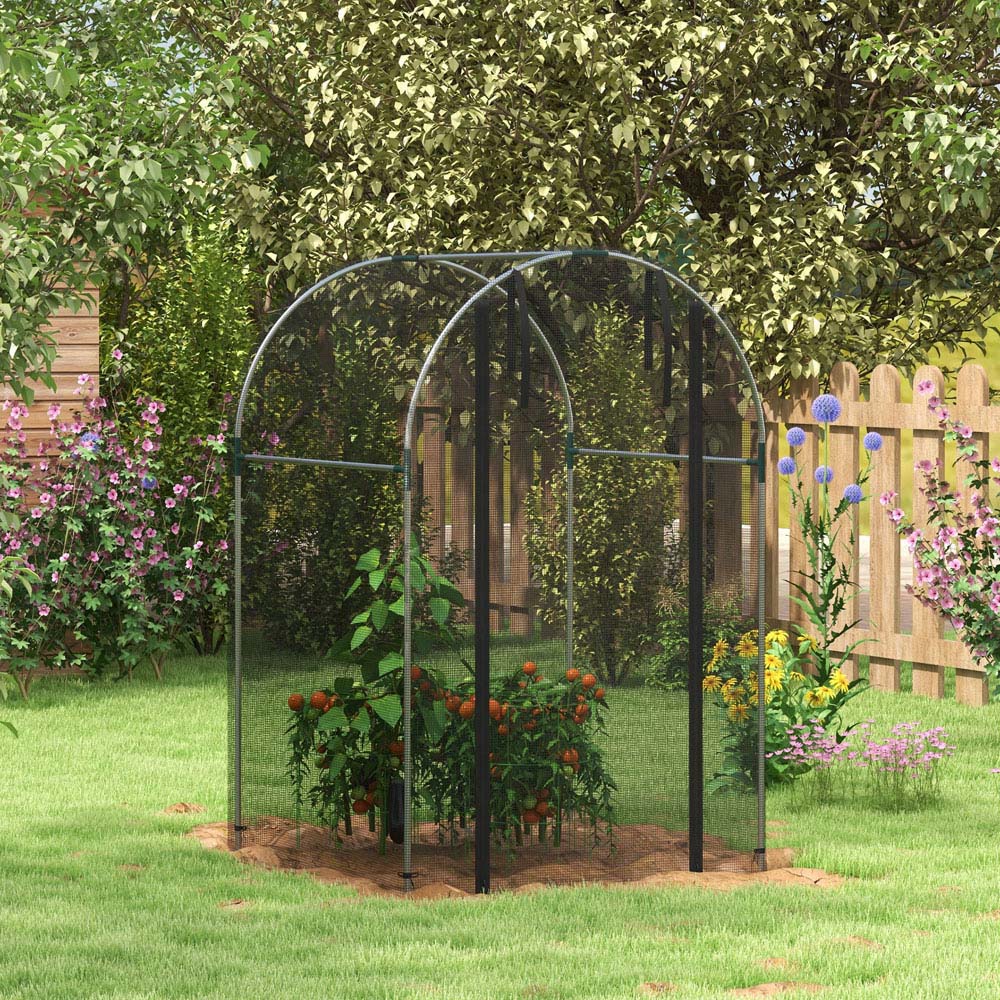 Outsunny Black Galvanised Steel 6 x 3.9ft Plant Tent Image 2