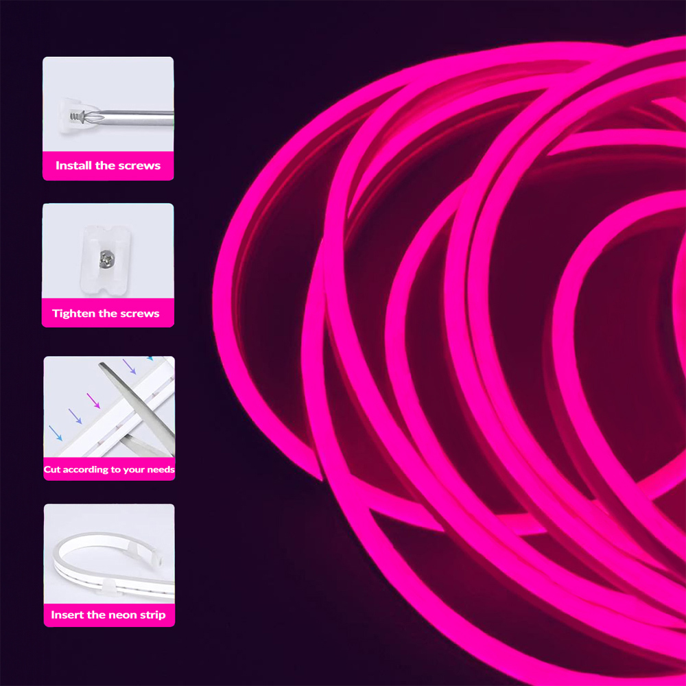 ExtraStar Neon Pink LED Strip with Power Adapter 5m Image 3