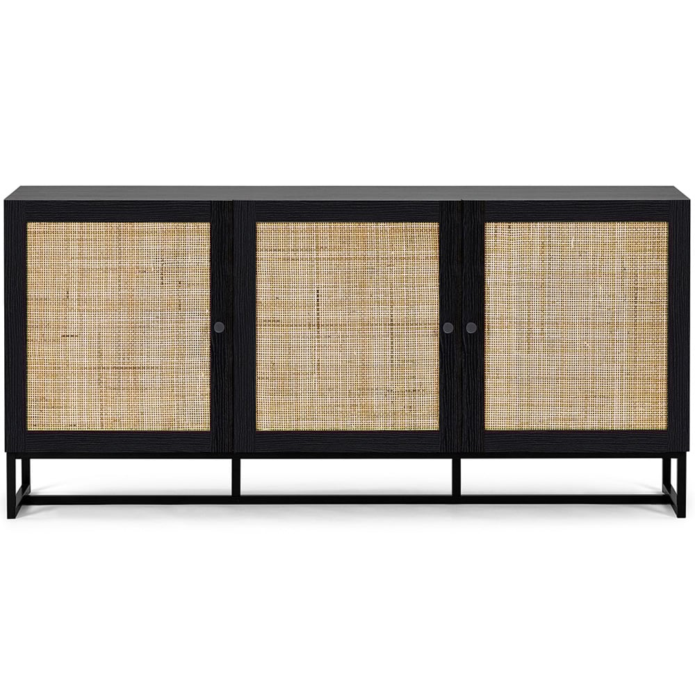 Julian Bowen Padstow 3 Door Black Sideboard Image 3