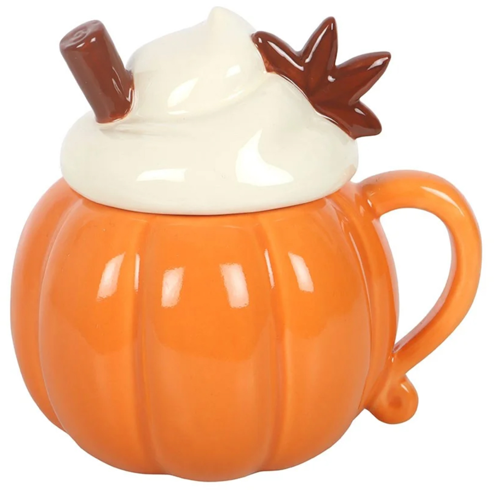 Marco Paul Cream Pumpkin Ceramic Halloween Oil Burner and Wax Warmer with Whipped Cream Lid Image 3