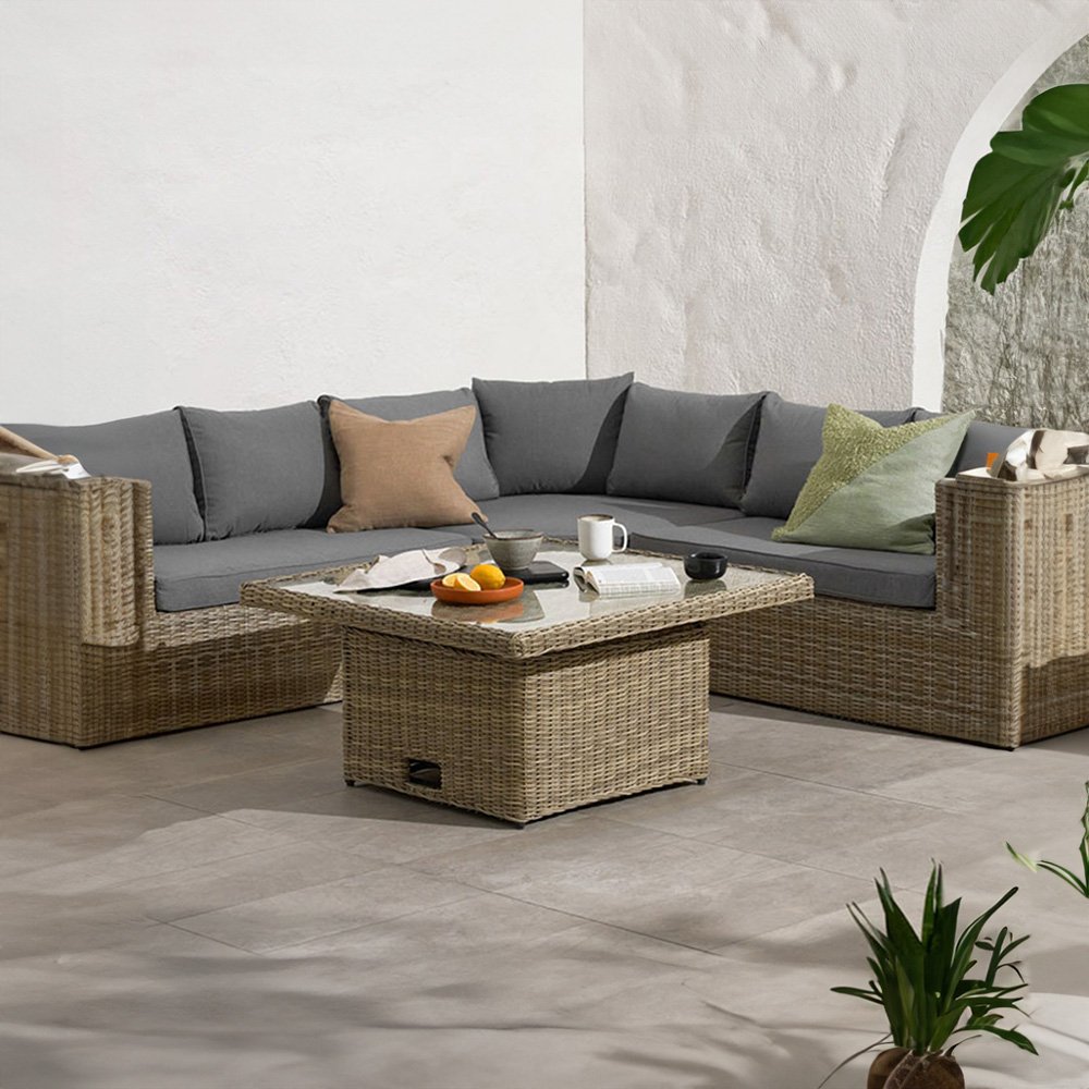 Royalcraft Wentworth 5 Seater Rattan Corner Lounge Set Image 1