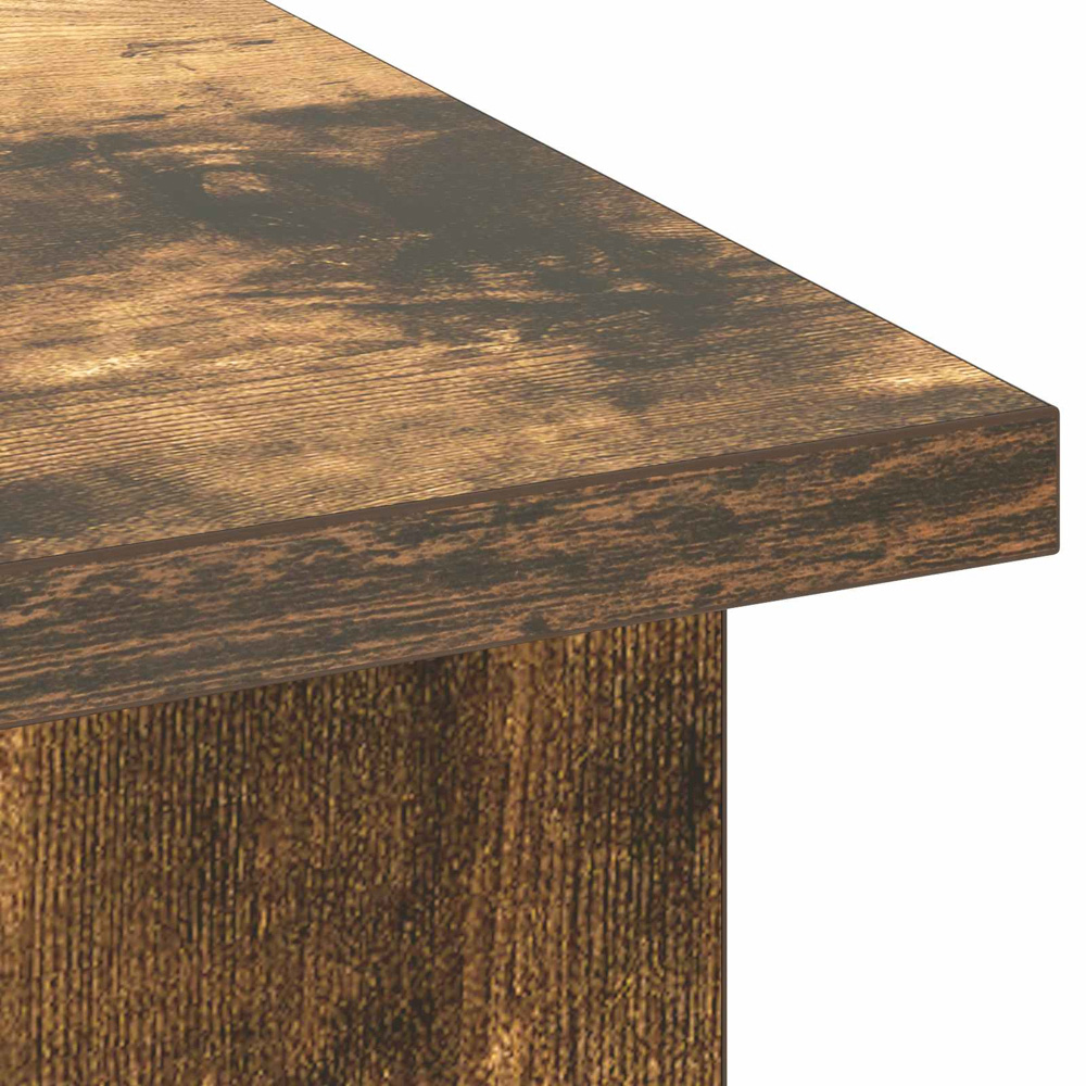 vidaXL 2 Shelf Smoked Oak Wide TV Stand Image 8