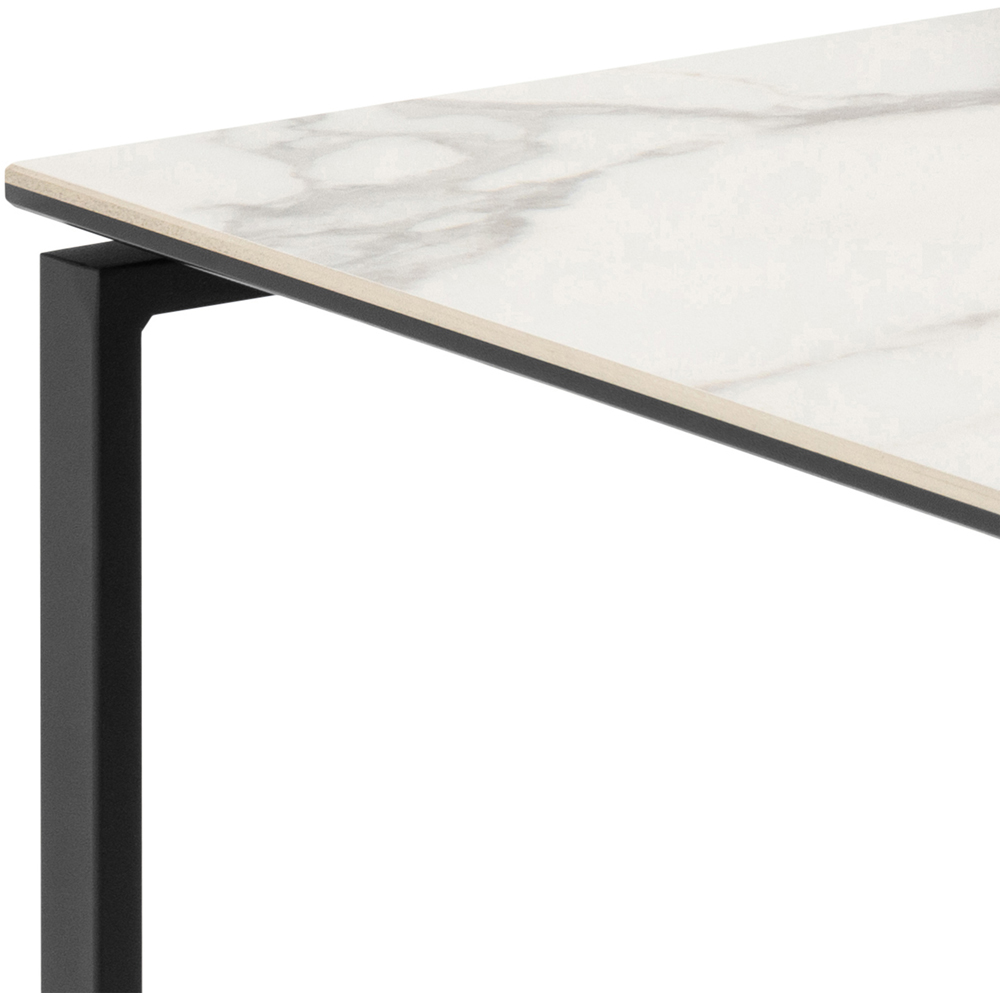 Florence Katrine White Ceramic Square Nest of Coffee Tables Set of 2 Image 6
