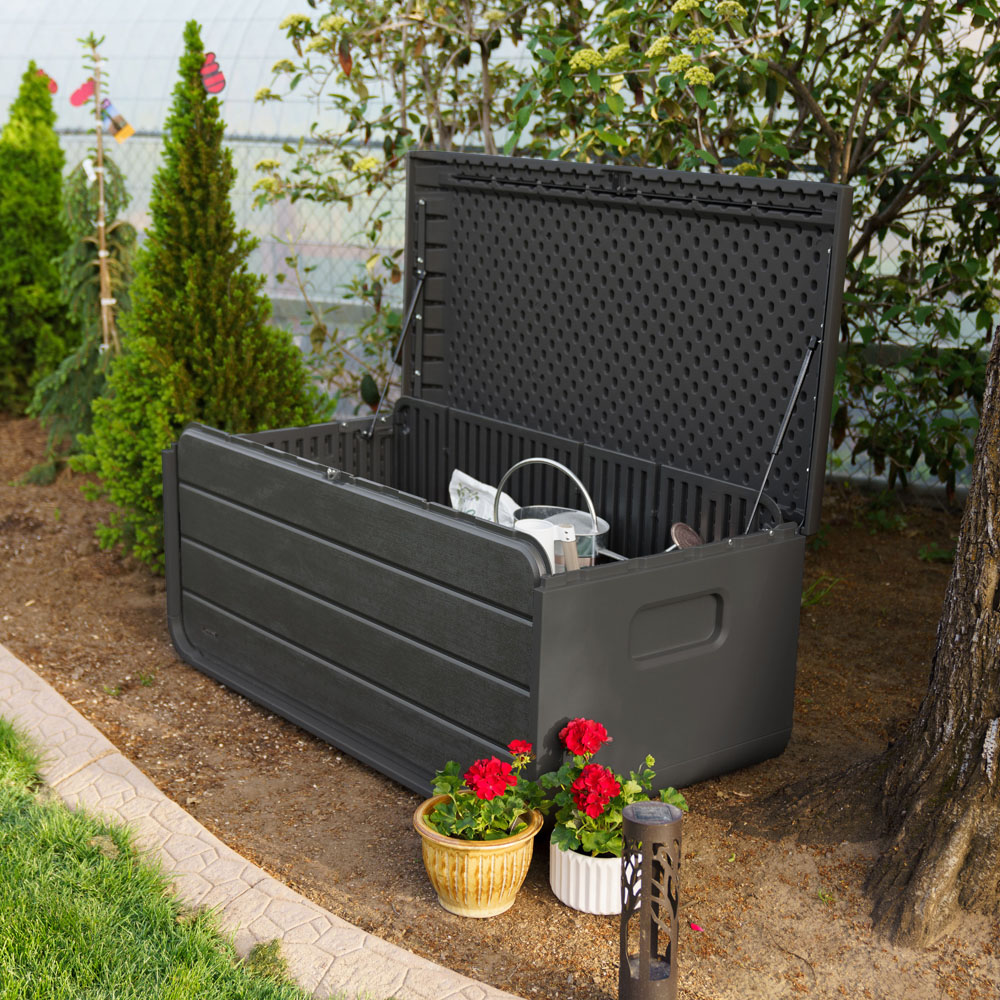 Lifetime Products 515L Dark Grey Modern Outdoor Storage Deck Box Image 8