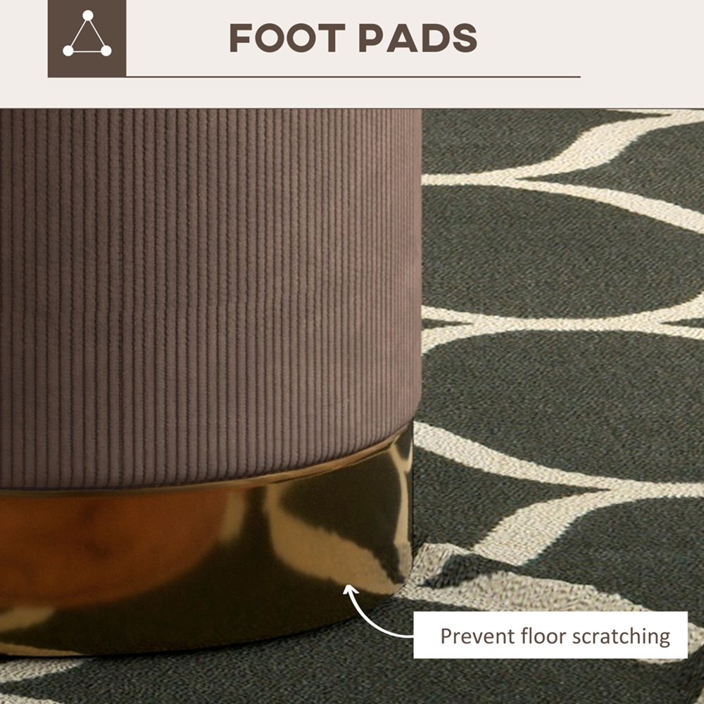 Portland Light Brown Round Footstool Image 5