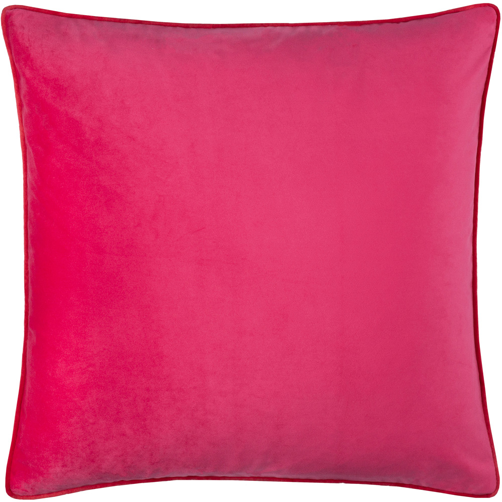Furn Meridian Pink and Red Velvet Cushion 55 x 55cm Image 1