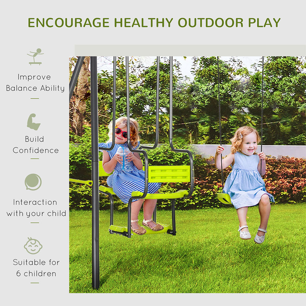 Outsunny Kids Garden Swing Set Image 6