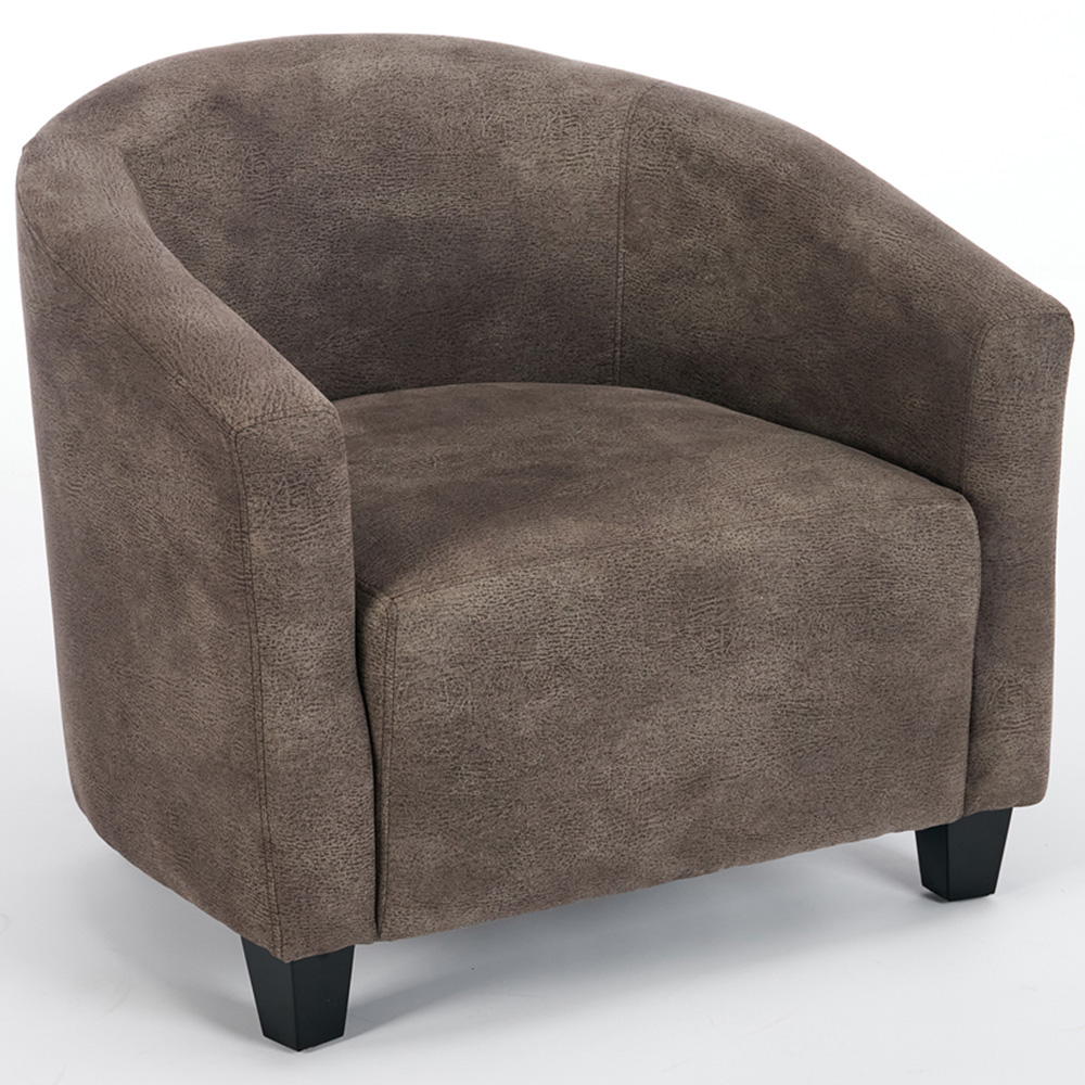 Furniture One Grey Bronzing Fabric Upholstered Tub Chair Image 2
