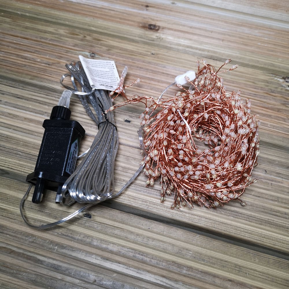 Premier UltraBrights 800 Multicolour LED Rose Gold Pin Wire Christmas Cluster Light 5.5m Image 4
