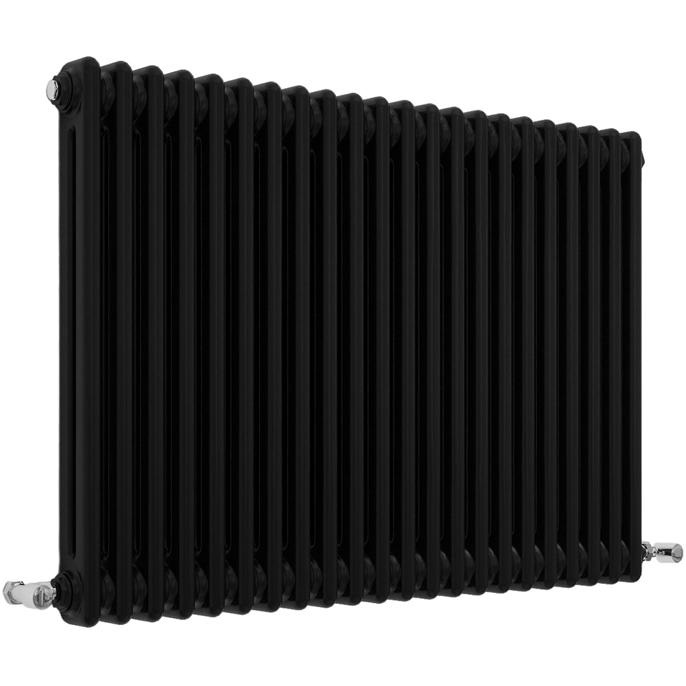 Stech Homes 3782 BTU Black 2 Column Horizontal Radiator 600 x 1010mm Image 1