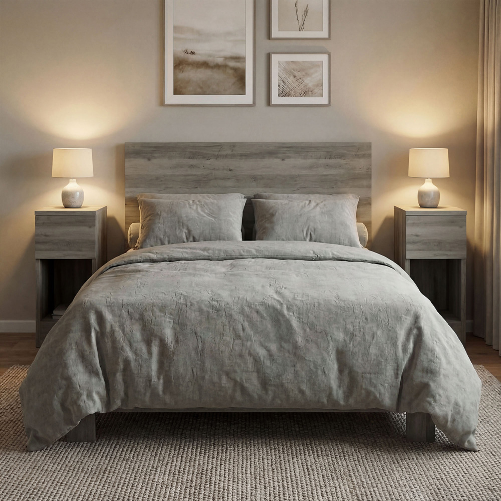 Portland Grey Narrow Bedside Table Set of 2 Image 6