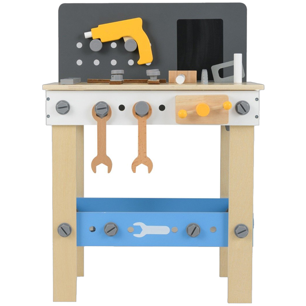Costway Toddler Wooden Workbench Play Set with Pegboard and Storage Shelf Image 1