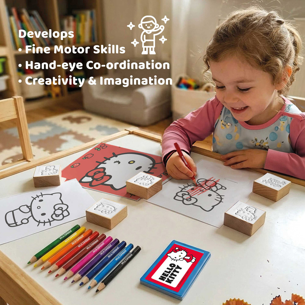 Multiprint Hello Kitty Kids Travel Colouring and Stamp Set Image 6
