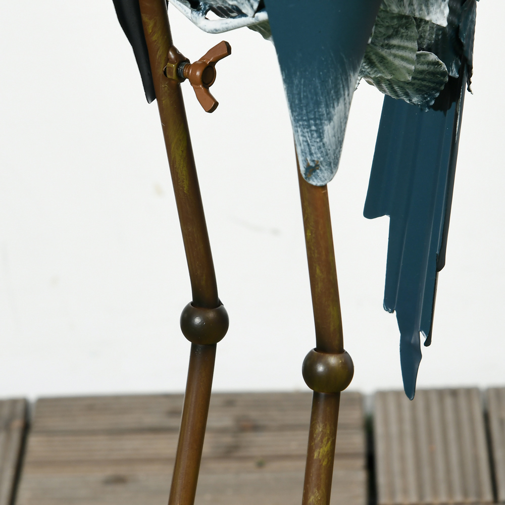 Outsunny Multicolour Steel Crane Statue Set Garden Ornament 2 Pack Image 4