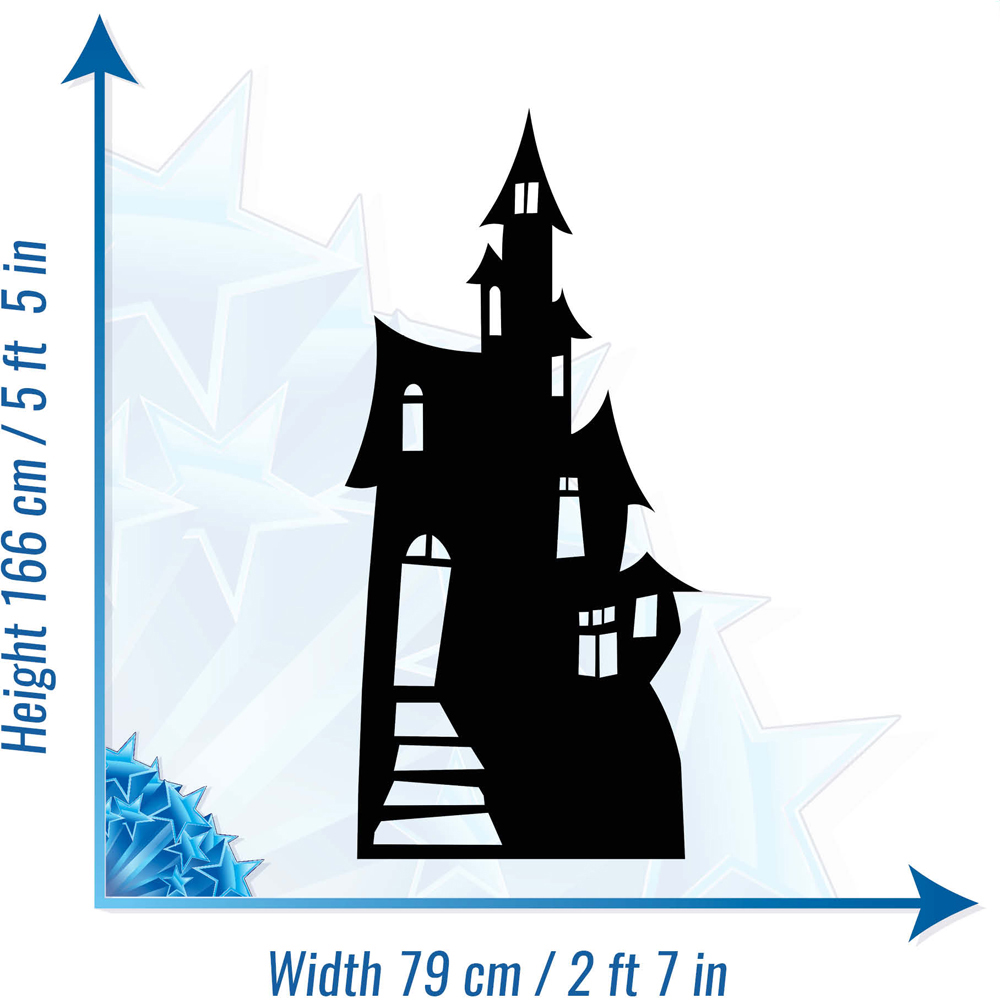 Star Cutouts Large Haunted House Silhouette Cardboard Cutout 5.5ft Image 6