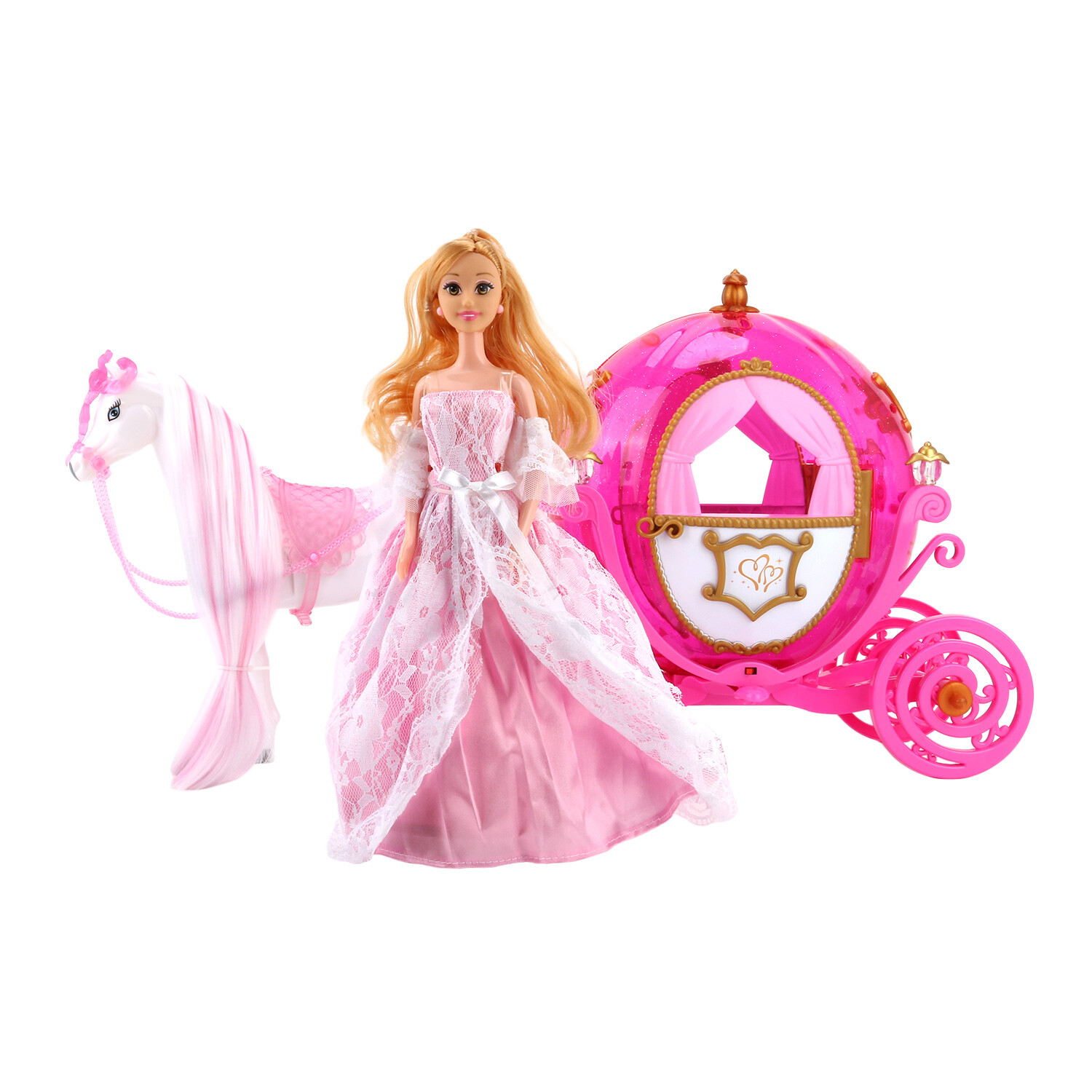 Doll's Carriage with Horse - Pink Image 1