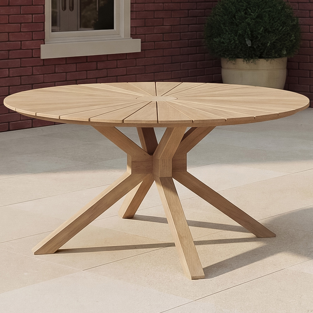 Charles Bentley Delgada 6 Seater Acacia Round Dining Table with Sundial Top Image 1