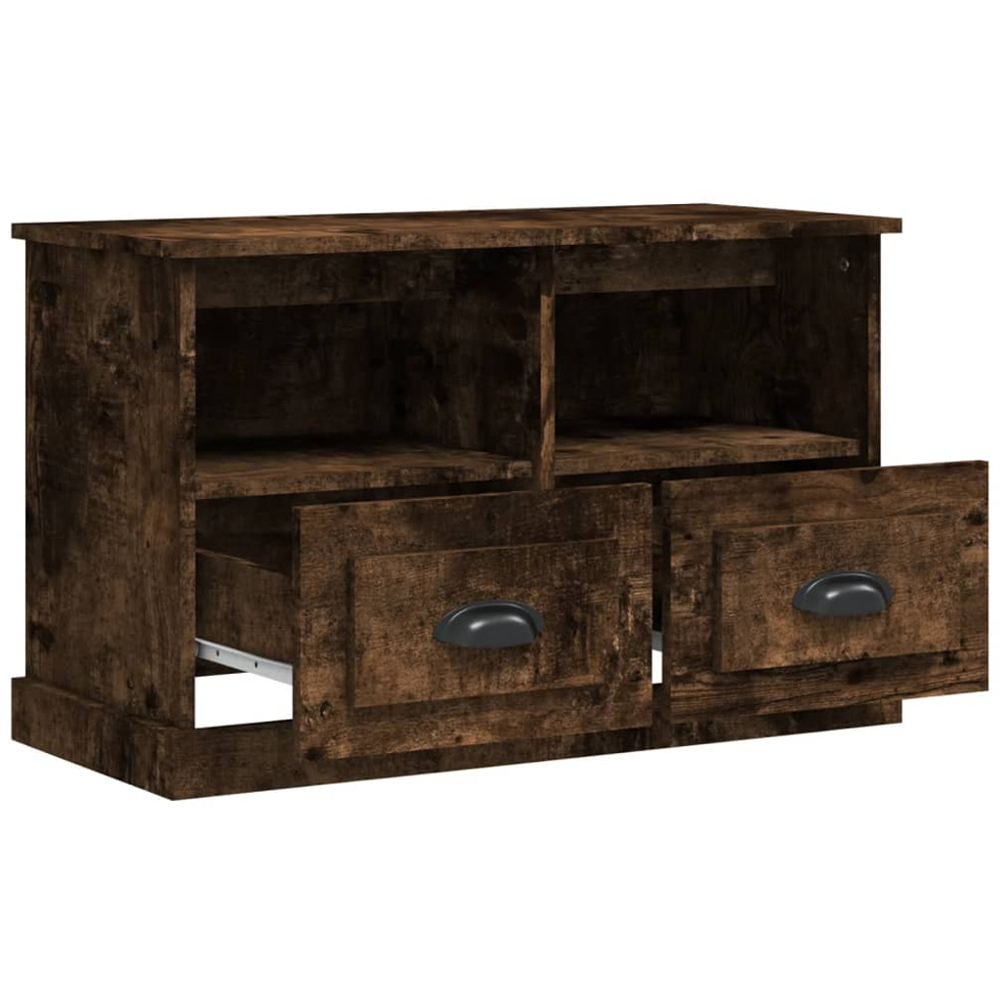 vidaXL 2 Drawer 2 Shelf Smoked Oak TV Cabinet Image 6