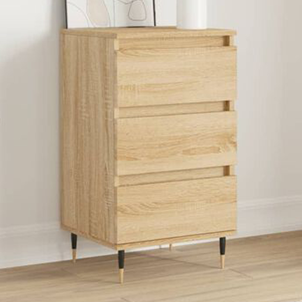 vidaXL 3 Drawer Sonoma Oak Sideboard Image