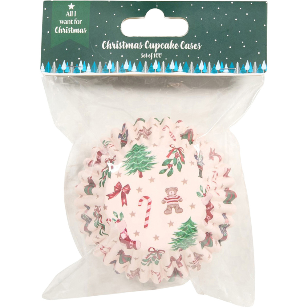 Pack of 100 Paper Christmas Cupcake Cases Image 4
