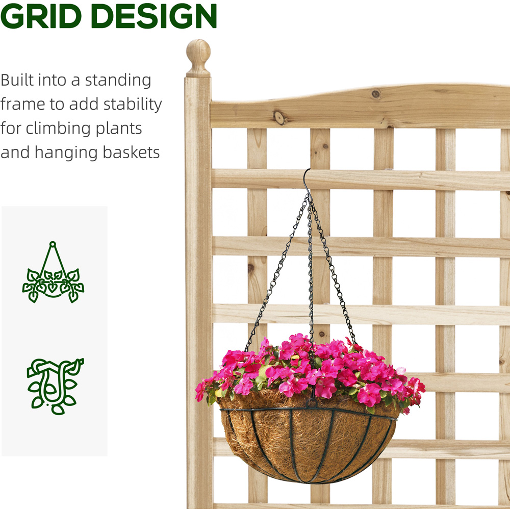 Outsunny Natural Raised Garden Bed Planter with Trellis 120 x 28 x 64cm Image 5