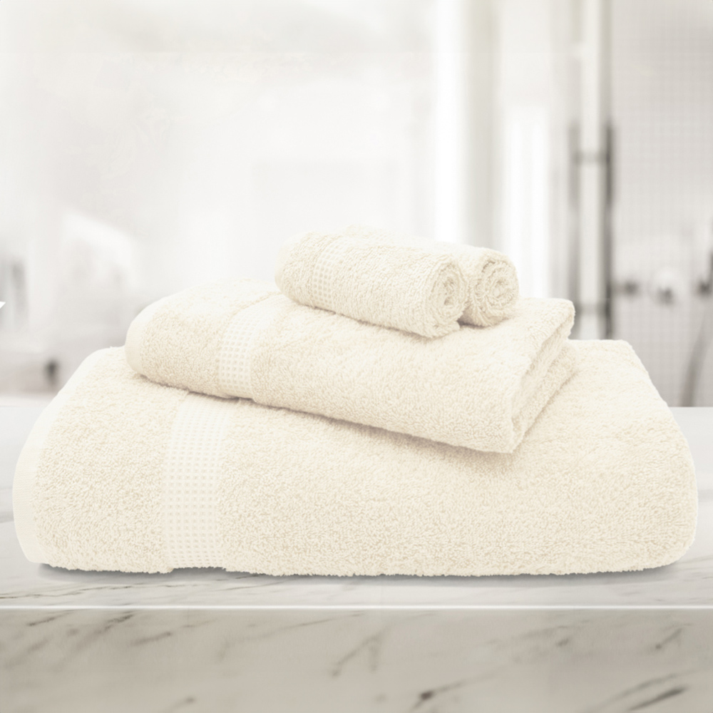 Mayfair Egyptian Cotton Cream Bath Towel Set of 2 Image 2