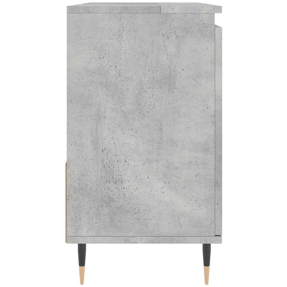 vidaXL Single Door 2 Drawer Concrete Grey Bathroom Cabinet Image 6