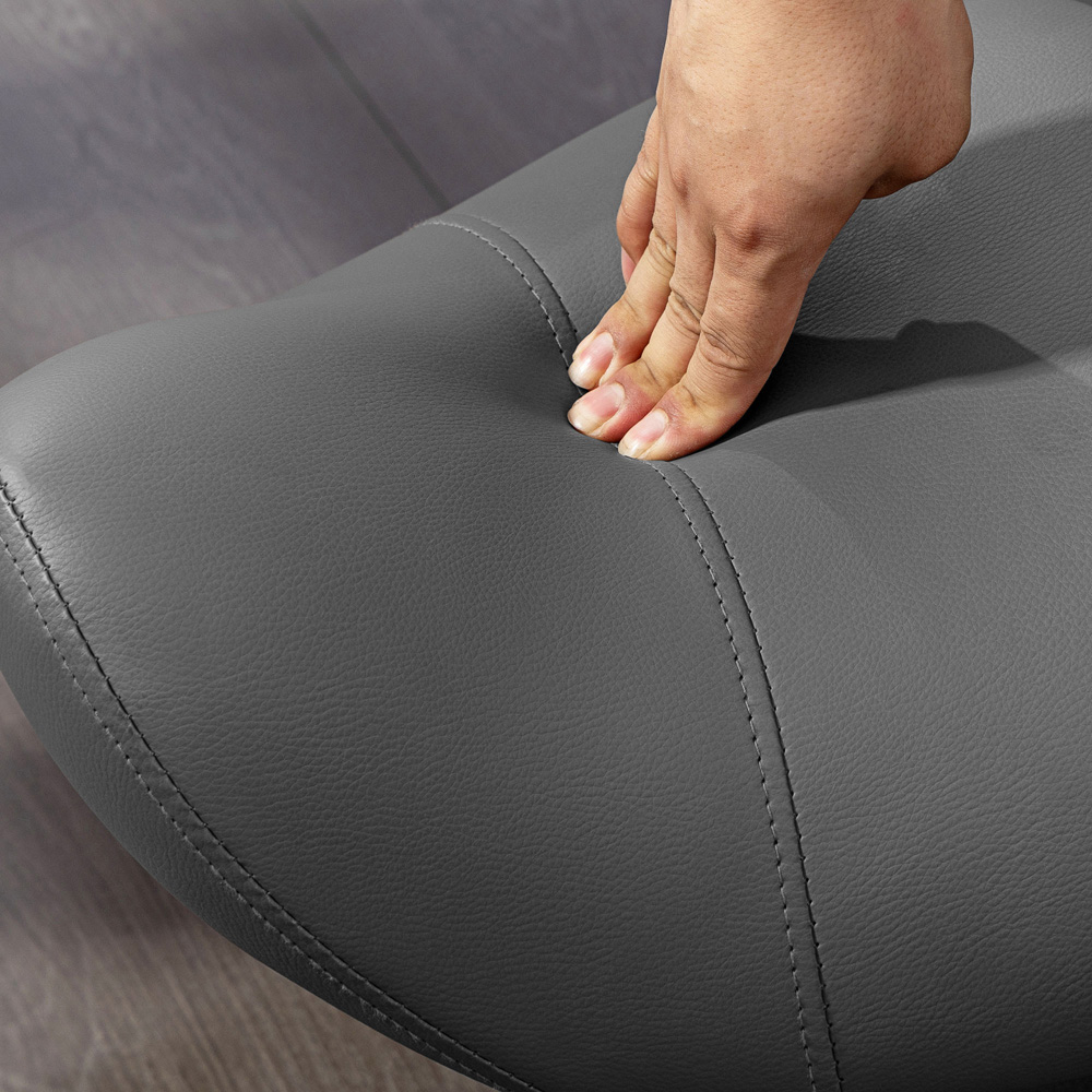 Portland Grey Adjustable Rolling Salon Saddle Stool Image 3