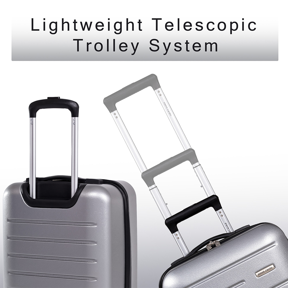 Pierre Cardin Voyager Small Grey Hard Shell Lightweight Trolley Suitcase Image 4