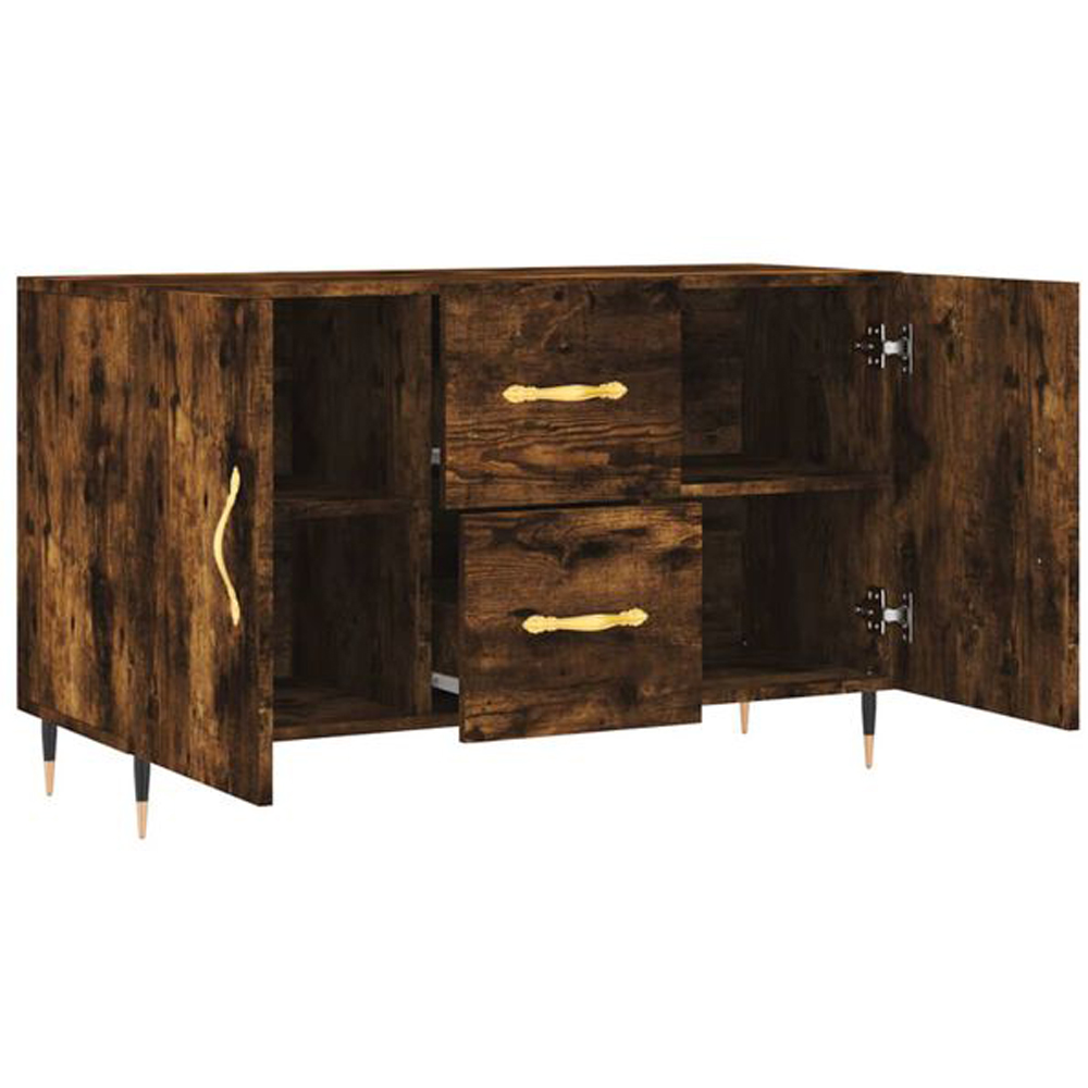 vidaXL 2 Door 2 Drawer Smoked Oak Sideboard Image 3