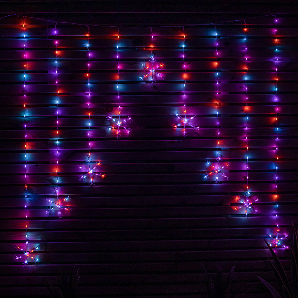 Samuel Alexander FlexiBrights 258 Rainbow LED Star Clear Cable Curtain Light 1.2 x 1.2m Image 5
