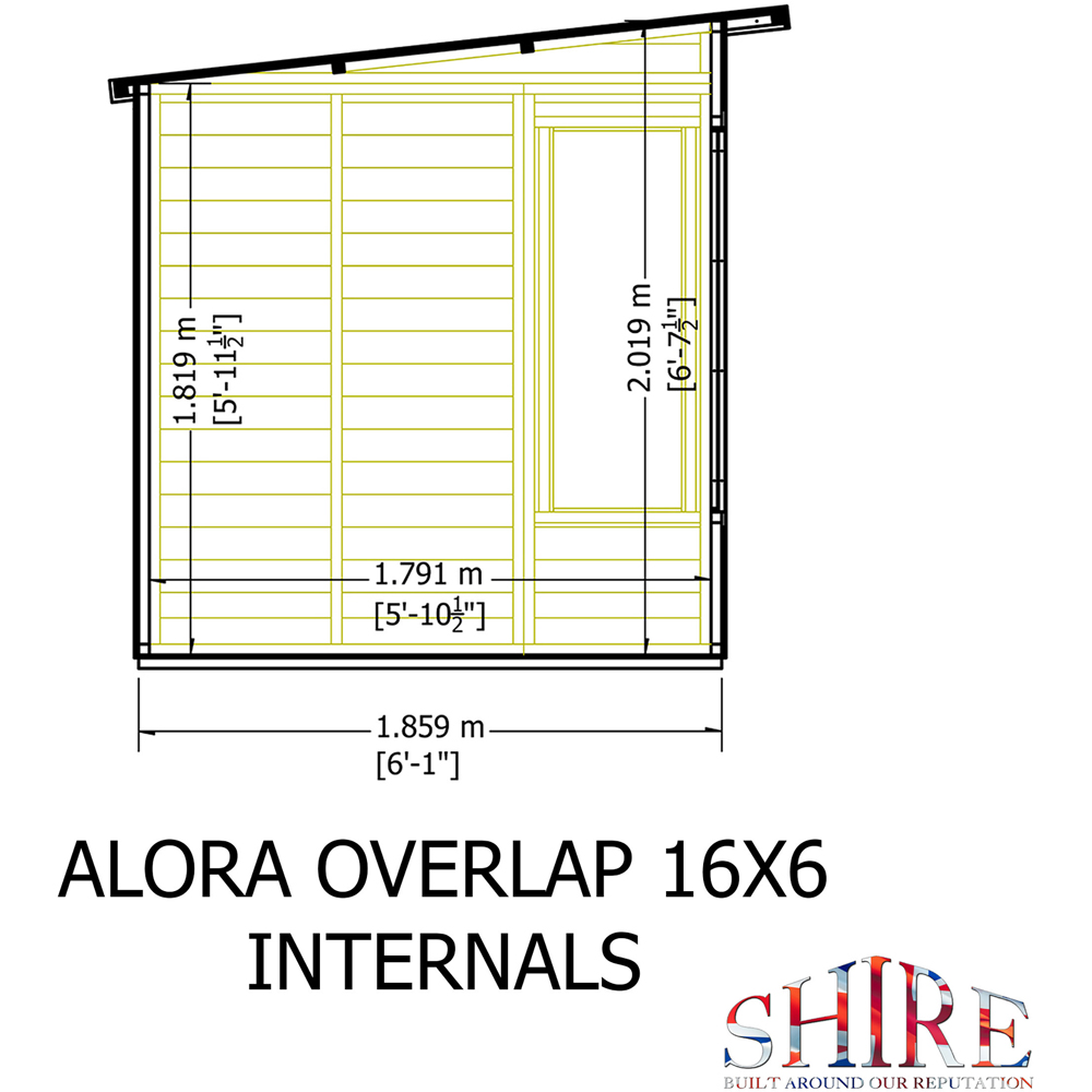 Shire Alora 16 x 6ft Overlap Pent Garden Summerhouse Image 9
