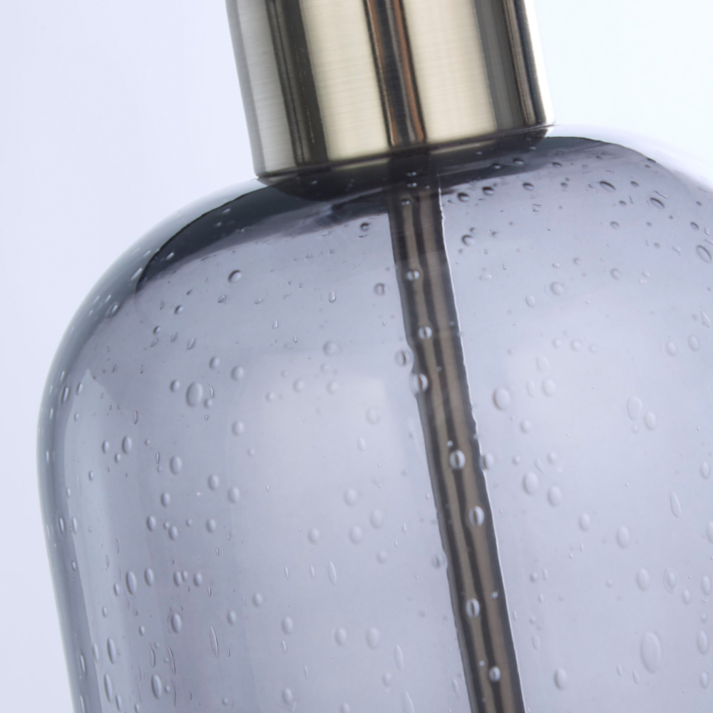 Lighting Collection Kendric Grey Shade Smoke Glass Table Lamp Image 4