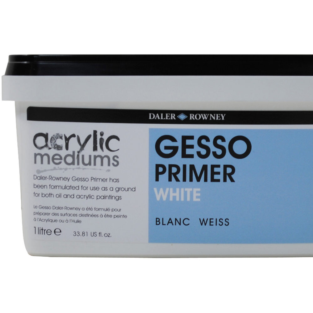 Daler-Rowney Acrylic White Gesso Primer Medium 1L Image 2