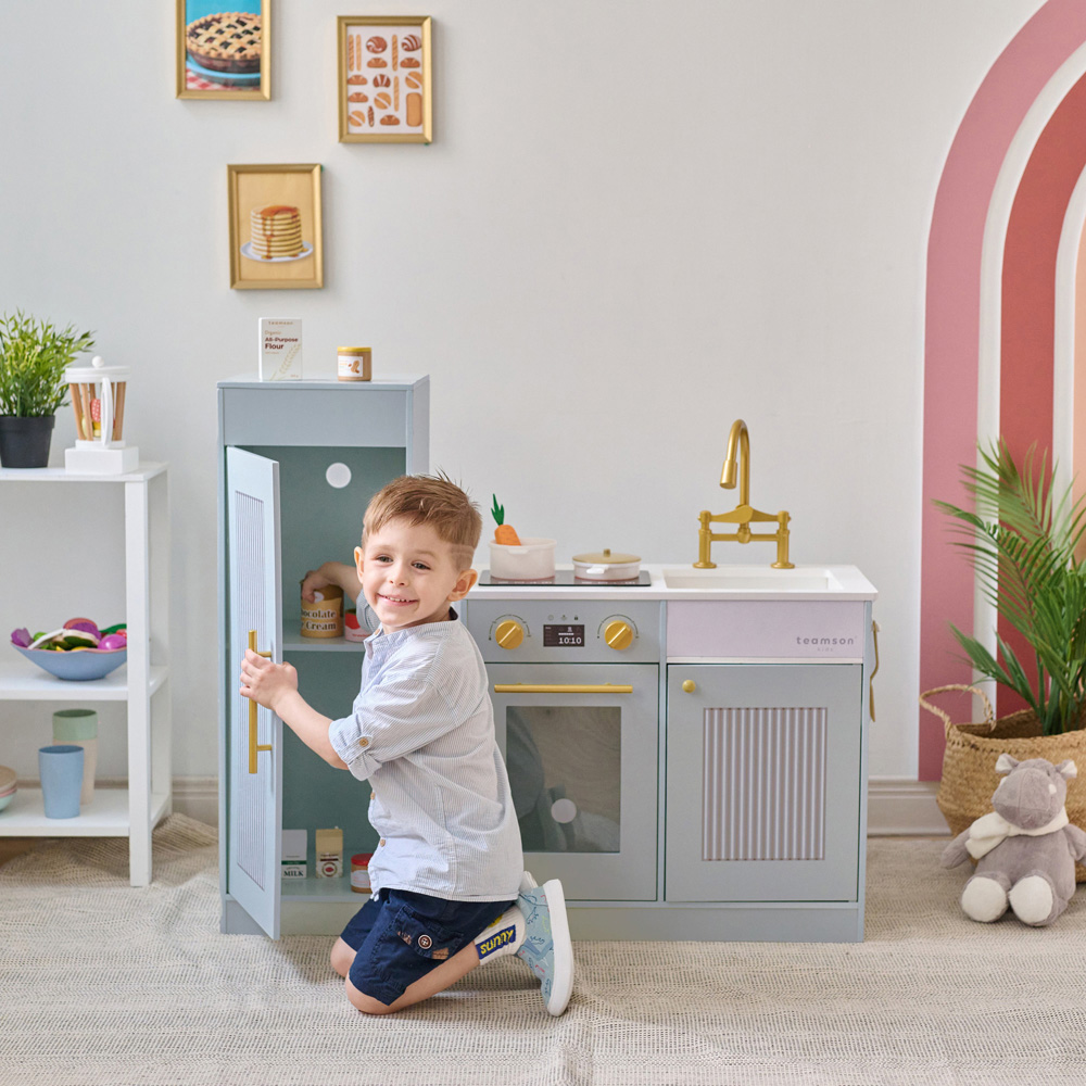 Teamson Kids Little Chef Chester Sleek Blue Play Kitchen Image 4