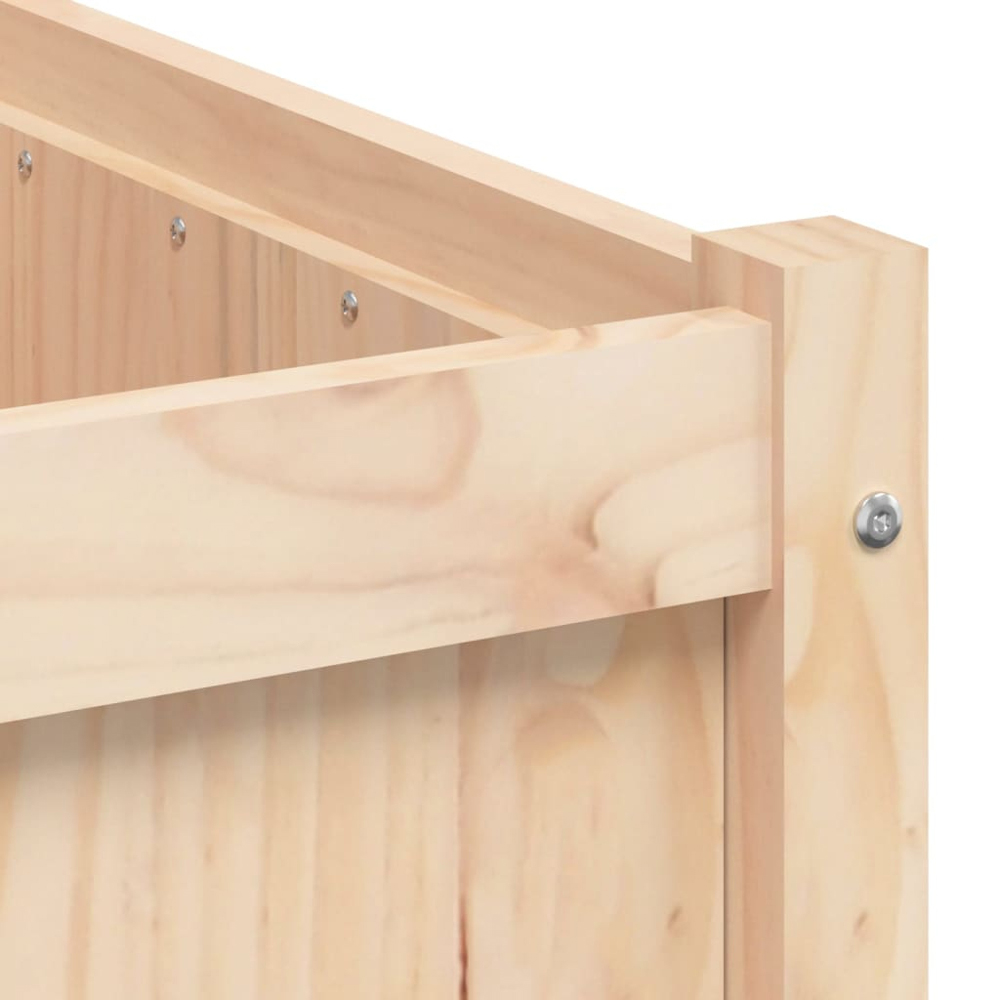 vidaXL Natural Solid Pine Wood Garden Planter 90 x 50 x 50cm 2 Pack Image 9