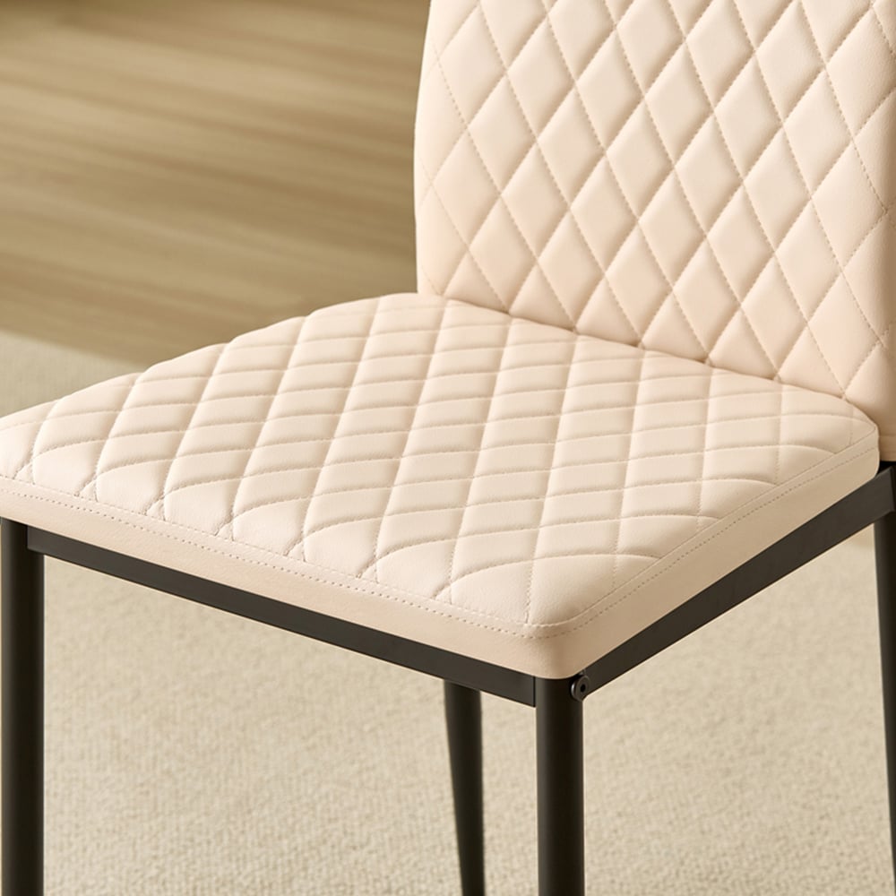 Indoor Living Emily Set of 4 Champagne Leather Dining Chair Image 2