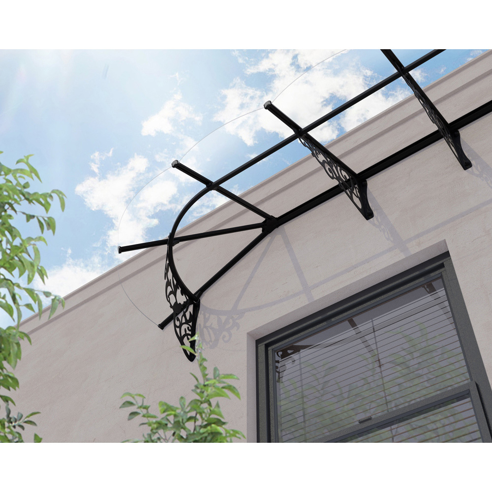 Palram Canopia Lily 3100 Black Clear Door Canopy 3.2 x 0.9m Image 4