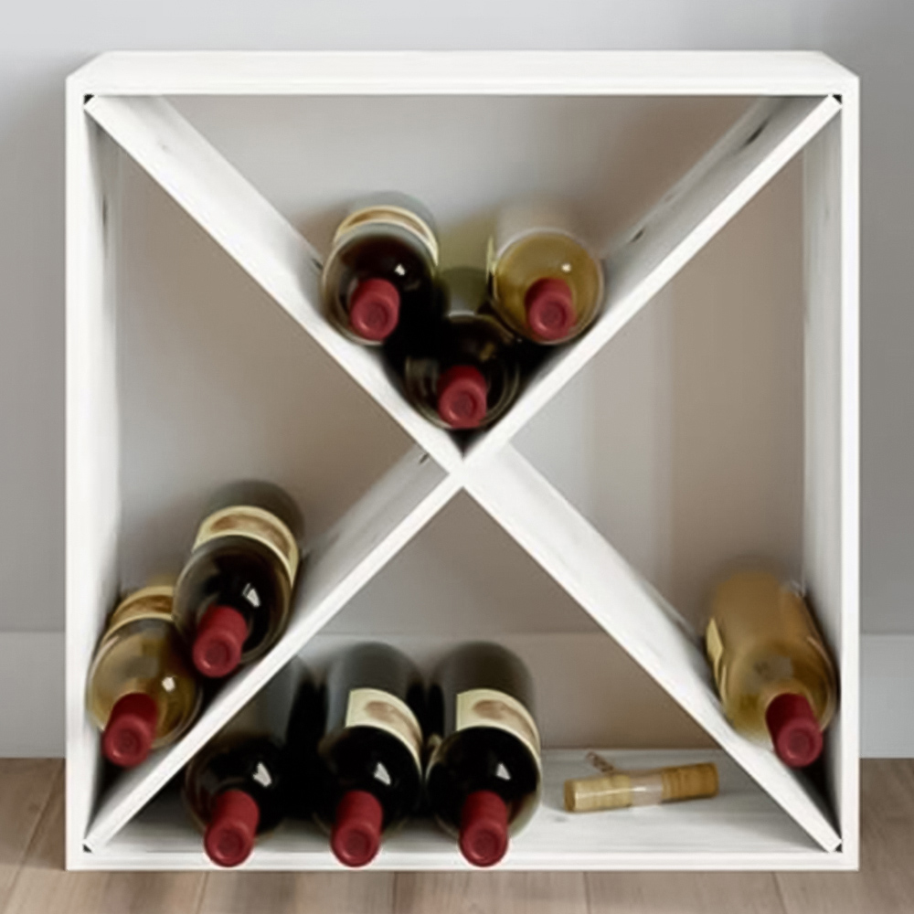 vidaXL 4 Shelf White Freestanding Wine Cabinet Image 1
